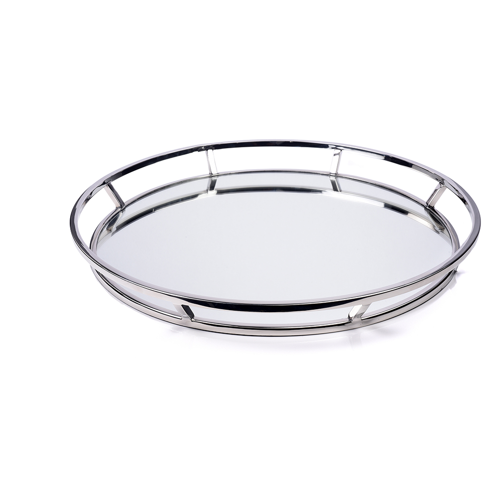 Greenwich Mirrored Service Tray Large Round IMPULSE!